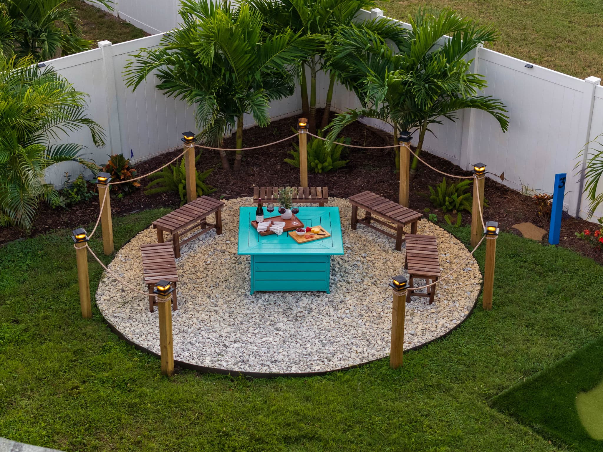 Beautifully staged outdoor patio at a Tampa Bay vacation rental managed by Emperor Rentals